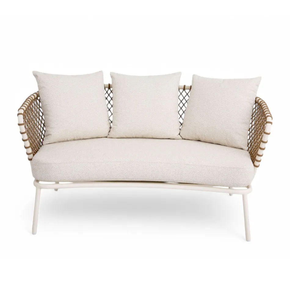 Sallon në natyrë me kornizë alumini dhe mbështetëse me litar - Skyline Viadurini