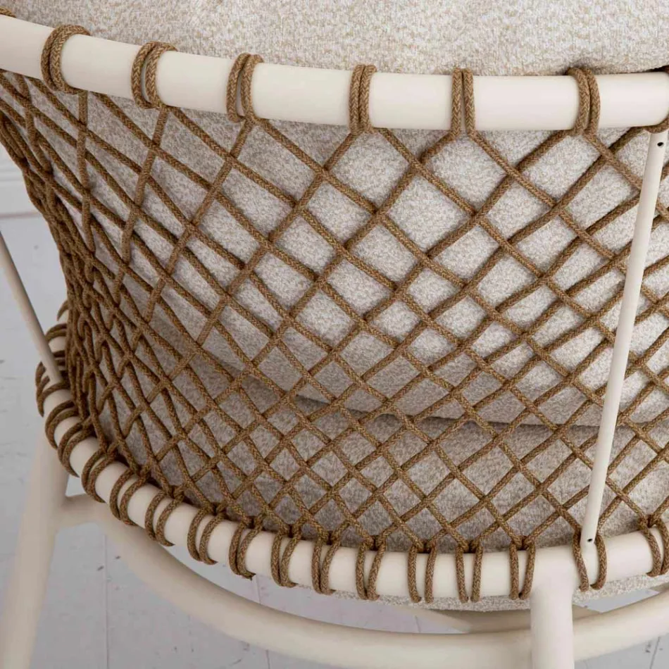 Sallon në natyrë me kornizë alumini dhe mbështetëse me litar - Skyline Viadurini