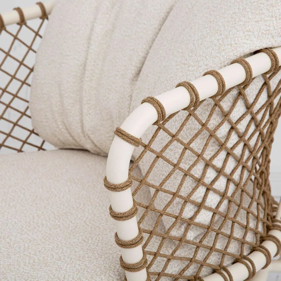 Sallon në natyrë me kornizë alumini dhe mbështetëse me litar - Skyline Viadurini