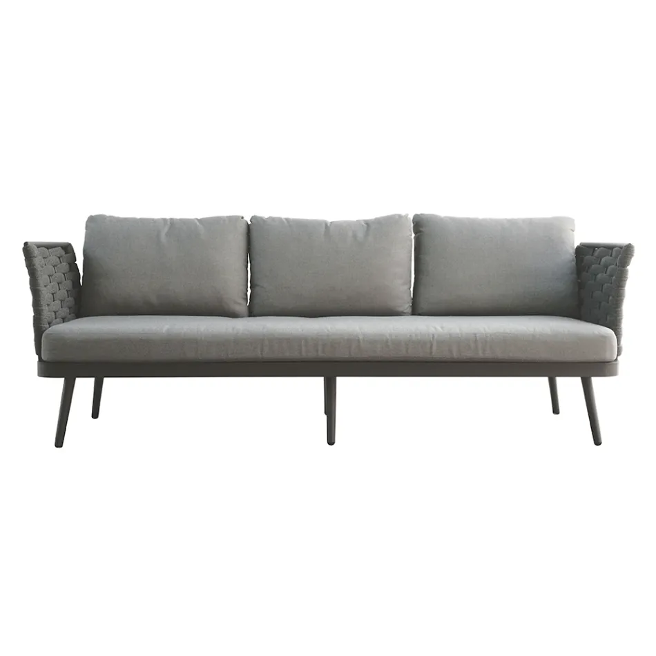 Sallon në natyrë me Tavolinë kafeje alumini në ngjyra të ndryshme - harmoni Viadurini