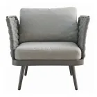 Sallon në natyrë me Tavolinë kafeje alumini në ngjyra të ndryshme - harmoni Viadurini