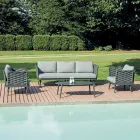 Sallon në natyrë me Tavolinë kafeje alumini në ngjyra të ndryshme - harmoni Viadurini