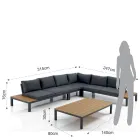 Dhoma dite e jashtme dhe e brendshme e perbere nga 1 divan qoshe dhe 1 tavoline kafeje - Savoir Viadurini