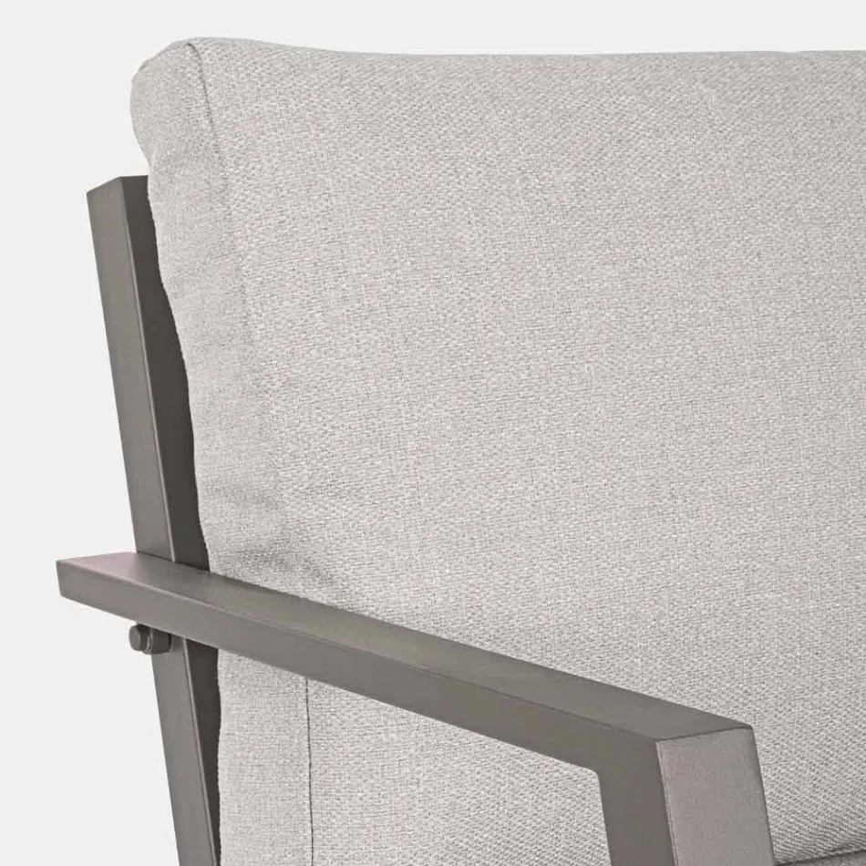 Sallon i jashtëm në alumin me jastëkë të mbuluar me pëlhurë - Armonia Viadurini