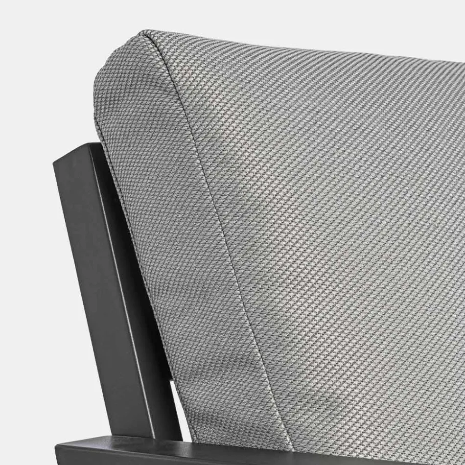 Sallon i jashtëm në alumin me jastëkë të mbuluar me pëlhurë - Armonia Viadurini