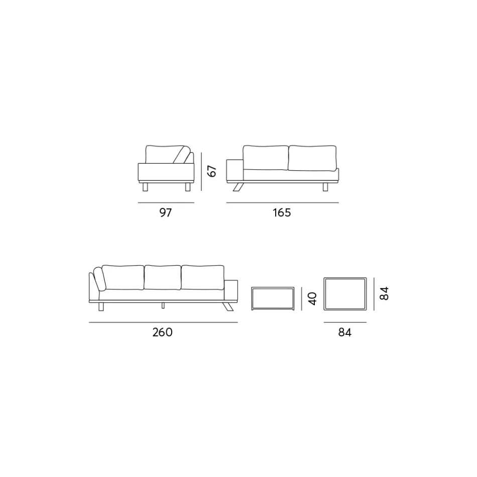 Sallon në natyrë në alumin të zi me Tavolinë kafeje qeramike - Ghislain Viadurini
