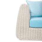 Sallë pritjeje në natyrë në Polyrattan dhe Blue Cushions - Charlie Viadurini