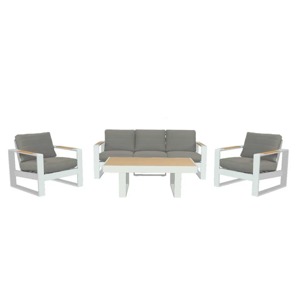 Sallon i jashtëm i bërë nga alumini dhe mbajtëset e krahëve polidrurë - City Viadurini