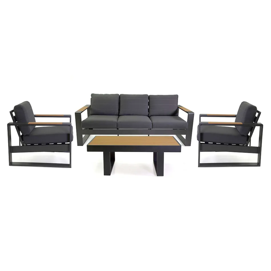 Sallon i jashtëm i bërë nga alumini dhe mbajtëset e krahëve polidrurë - City Viadurini