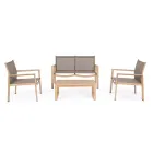 Kopsht sallon me 1 divan, 2 kolltuqe dhe 1 tavoline kafeje - Plan Viadurini