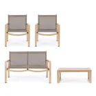 Kopsht sallon me 1 divan, 2 kolltuqe dhe 1 tavoline kafeje - Plan Viadurini