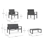 Kopsht sallon me 1 divan, 2 kolltuqe dhe 1 tavoline kafeje - Plan Viadurini