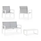 Kopsht sallon me 1 divan, 2 kolltuqe dhe 1 tavoline kafeje - Plan Viadurini