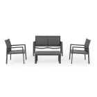 Kopsht sallon me 1 divan, 2 kolltuqe dhe 1 tavoline kafeje - Plan Viadurini