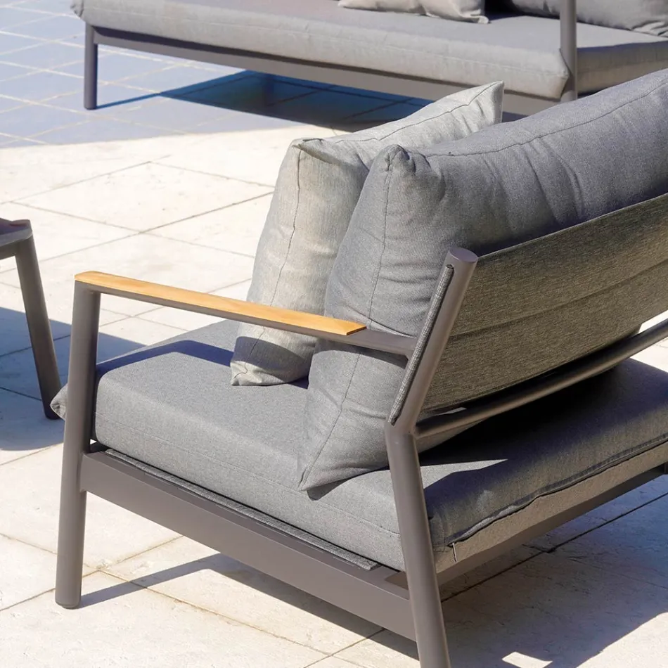 Kopsht Kopshti me 2 kolltuqe, 1 divan dhe 1 tavoline alumini - Minni Viadurini