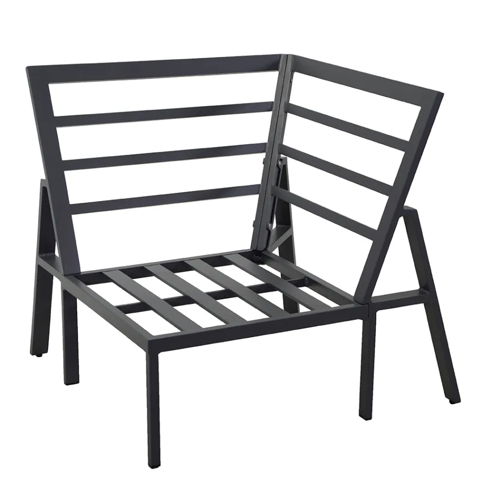 Kopsht Kopshti me Divan dhe Tavolinë Kafe prej Alumini - Etiketë Viadurini