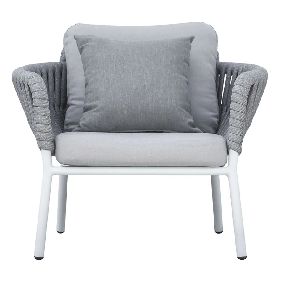 Alumini dhe Rope Garden Lounge me Tavolinë Kafe - Dingo Viadurini