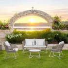 Kopsht sallon në Alumin dhe Litar Weaving - Alcor Viadurini