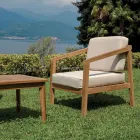 Set Kopshti FSC Teak me Jastëkë Ecru - Caresa Viadurini