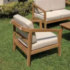 Set Kopshti FSC Teak me Jastëkë Ecru - Caresa Viadurini