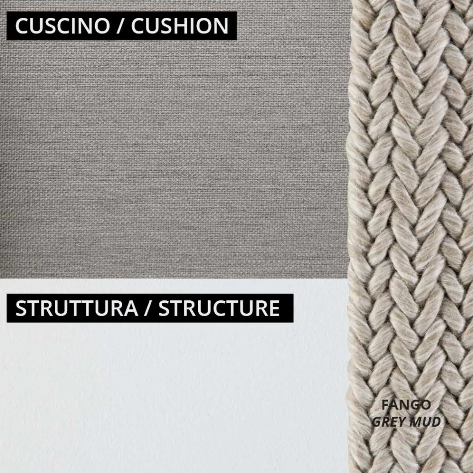 Sallon kopshti me kolltuqe dhe divan metalik Made in Italy - Prato Viadurini