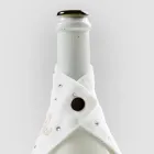 Tabaka pikuese prej liri e bardhë ose e zezë me qëndisje dhe kristale 2 copë - Salvino Viadurini