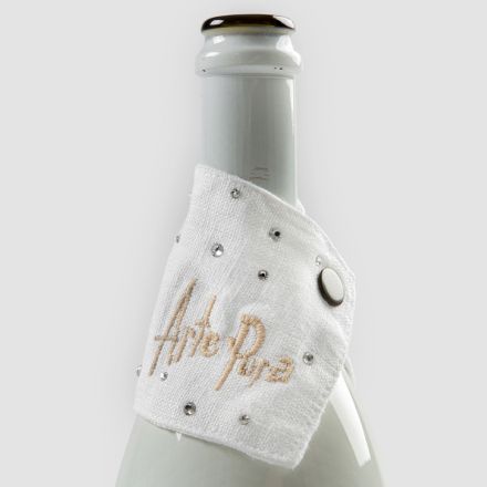 Tabaka pikuese prej liri e bardhë ose e zezë me qëndisje dhe kristale 2 copë - Salvino Viadurini