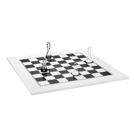 Tabelë shahu moderne me pleksiglas të zi ose të bardhë, Prodhuar në Itali - mat Viadurini