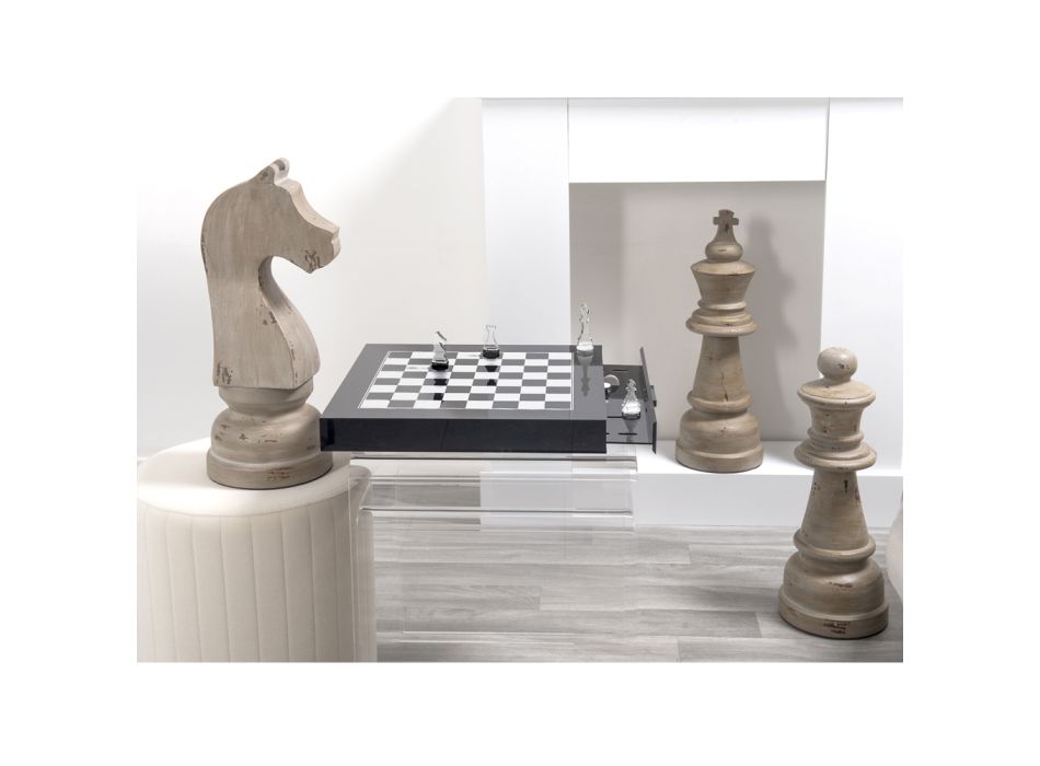 Tabelë shahu për shahun dhe damat e dizajnit në pleksiglas të prodhuar në Itali - Shah Viadurini