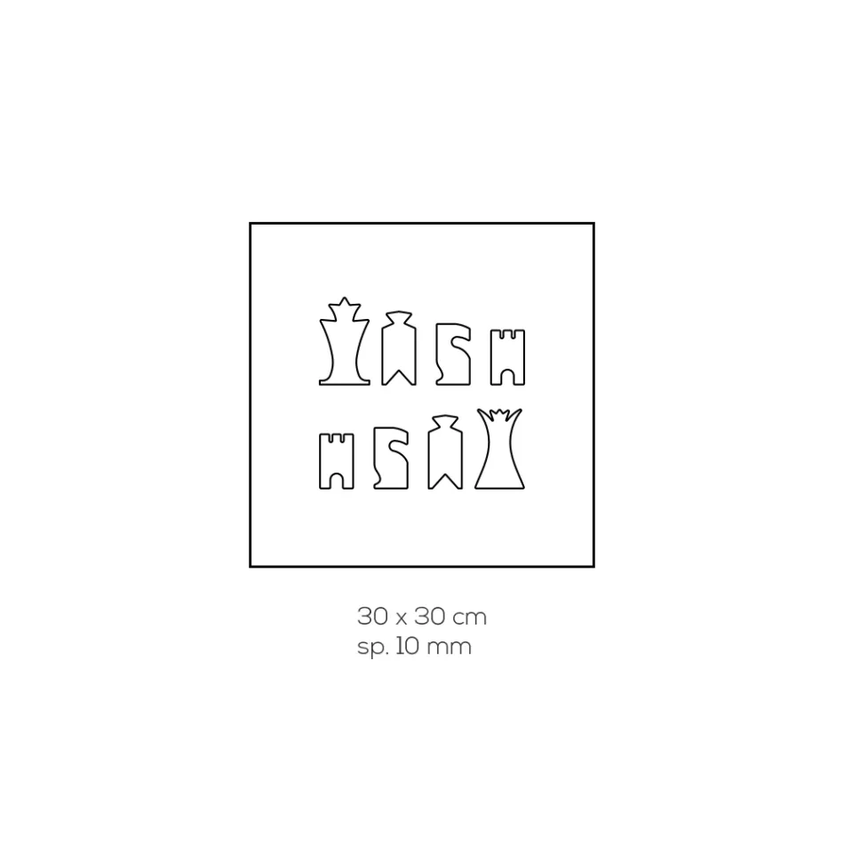 Tabelë shahu për shah dhe zonjë në kristal akrilik Prodhuar në Itali - Smanto Viadurini