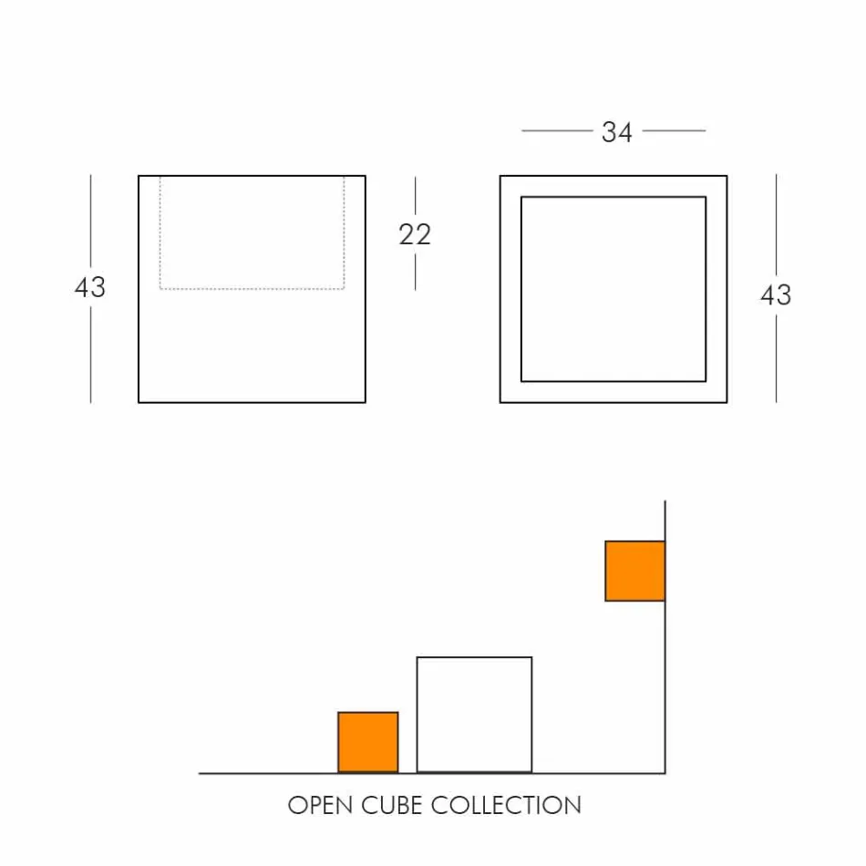 Rafte me shkëlqim kubike Rrëshqitje Open Cube Dizajn modern i prodhuar në Itali Viadurini
