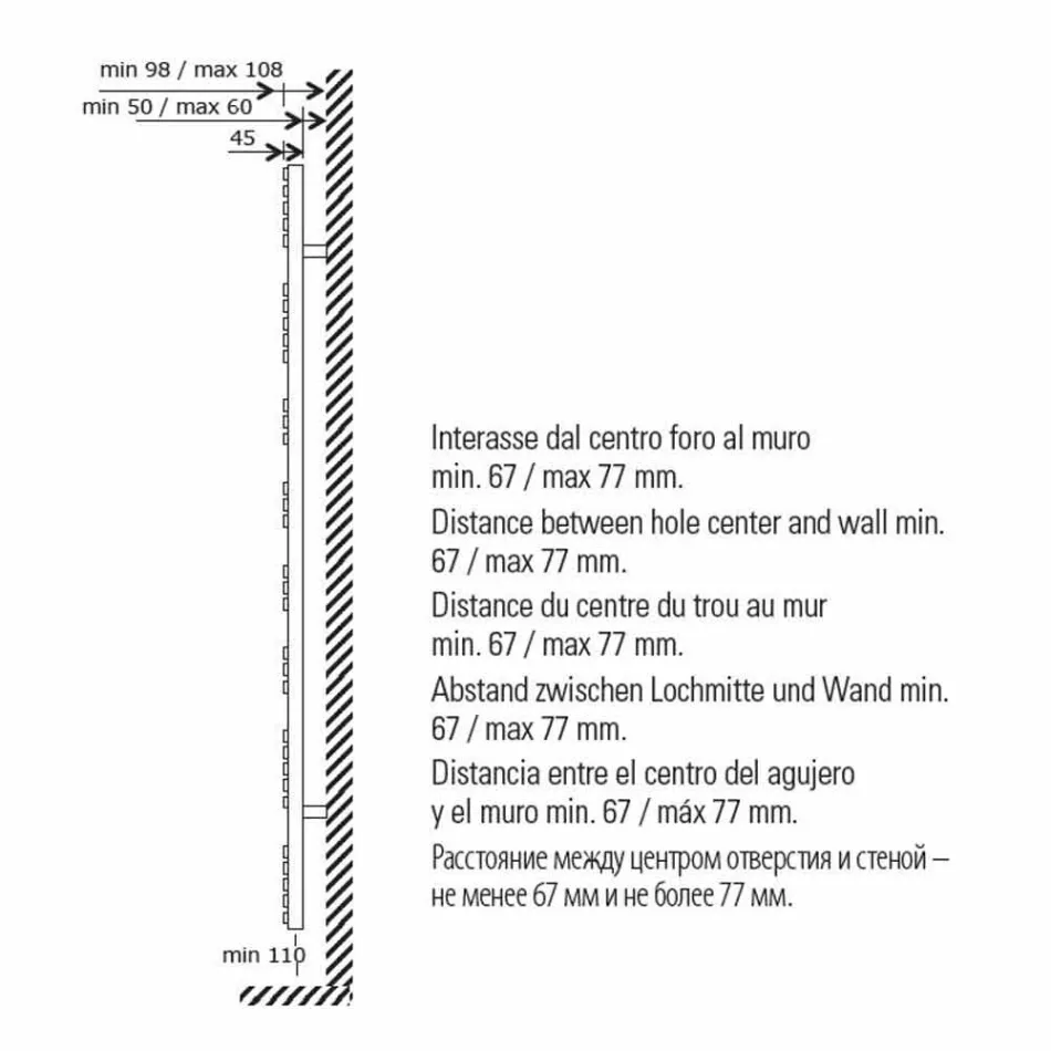 Ngrohës për peshqirët e banjës me dizajn modern në çelik me 386 Watt - Pallua Viadurini