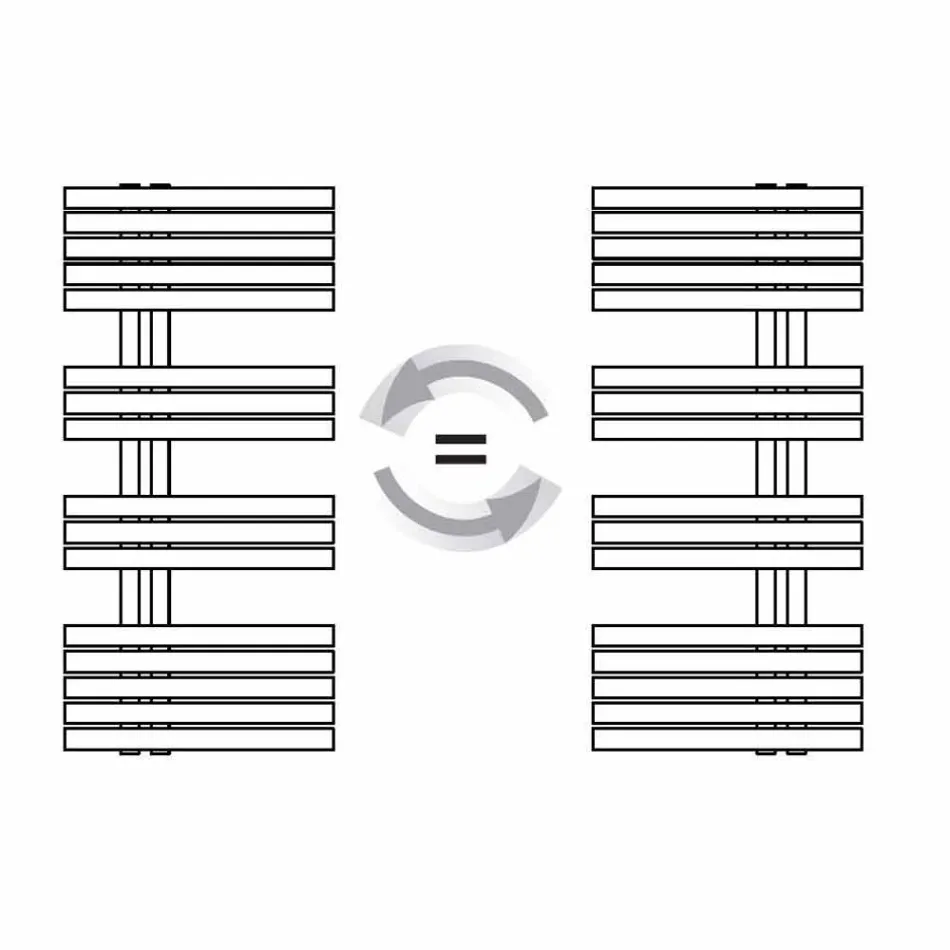 Ngrohës për peshqirët e banjës me dizajn modern në çelik me 386 Watt - Pallua Viadurini