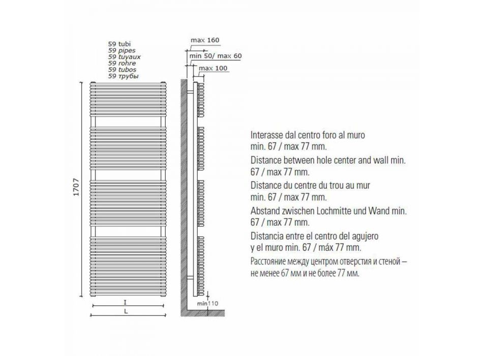 Projektues vertikal Ngrohuesi hidraulik i banjës në çelik 1013 W - Griffin Viadurini