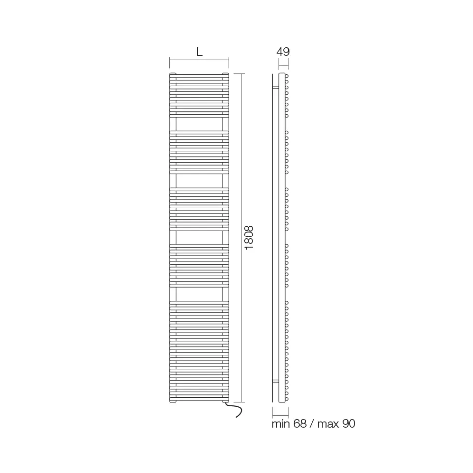 Ngrohëse peshqirësh me sistem Elektrik dhe Strukturë çeliku Prodhuar në Itali - Shurup Viadurini
