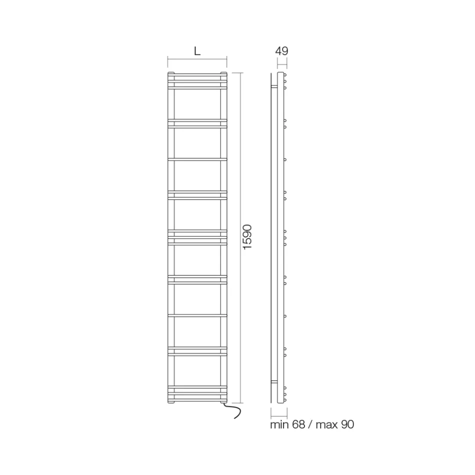 Ngrohëse peshqirësh me sistem elektrik në çelik Prodhuar në Itali - Ananas Viadurini