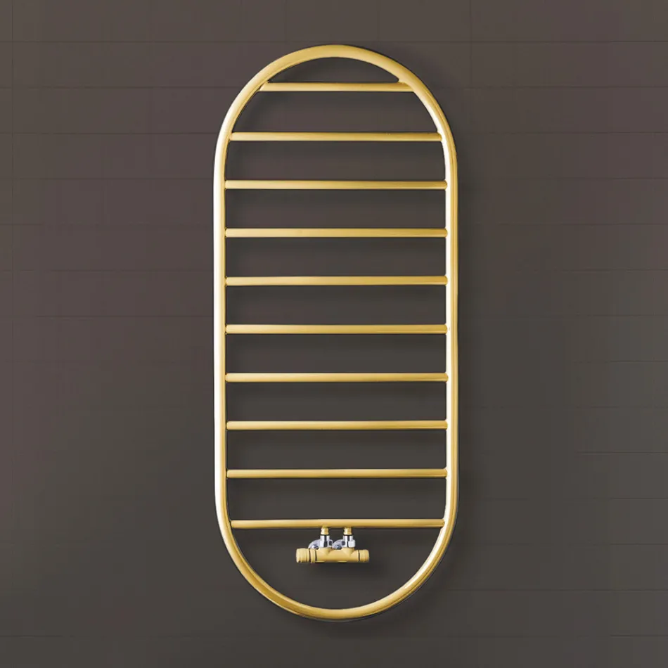 Ngrohëse peshqirësh me dizajn “Tutto Tondo Slim” në çelik Prodhuar në Itali - E lëmuar Viadurini