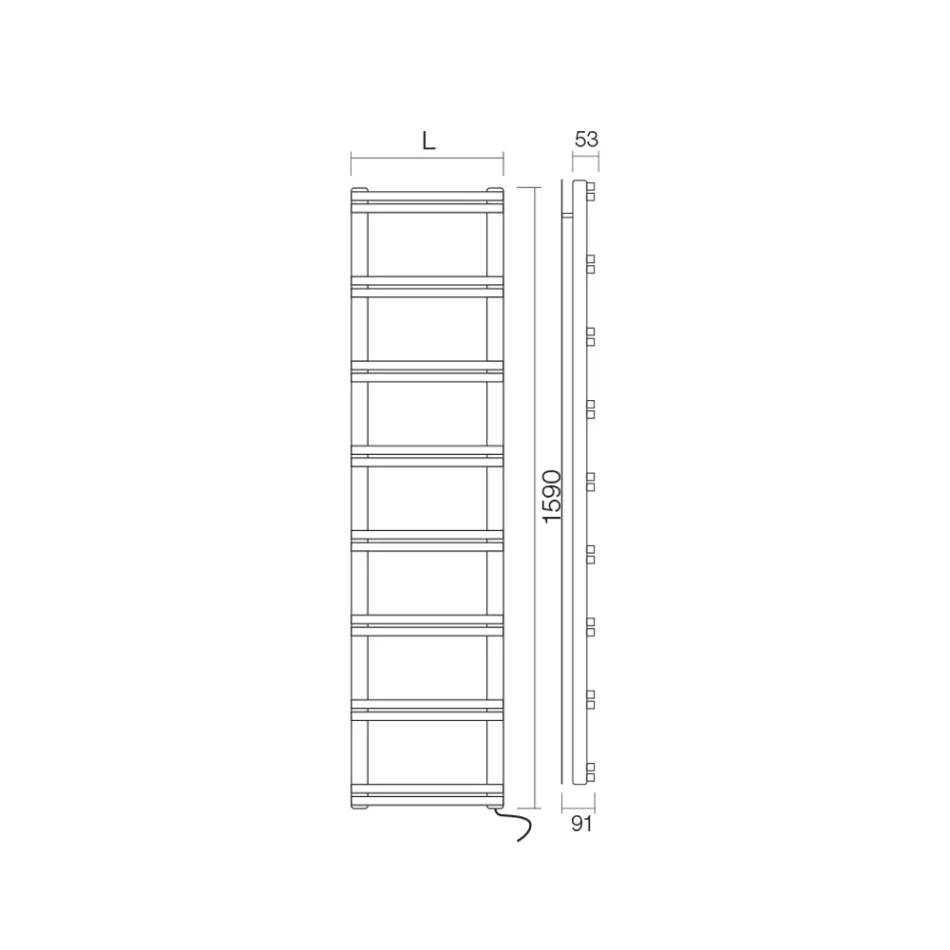 Ngrohëse elektrike për peshqirë me kolektorë vertikalë Made in Italy - Ginger Viadurini