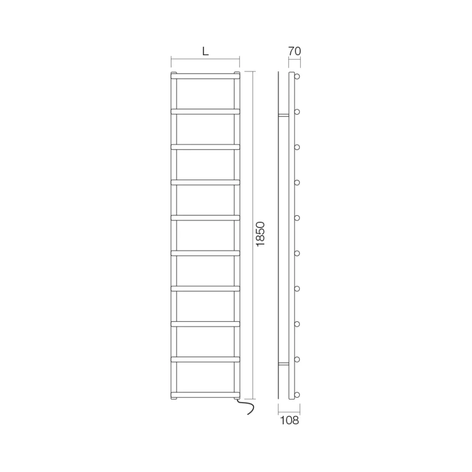 Ngrohëse elektrike për peshqirë me elemente rrethore Made in Italy - Strawberry Viadurini