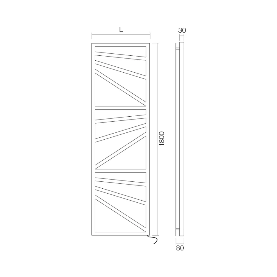 Ngrohëse elektrike për peshqirë me elemente katrore Made in Italy - Bajame Viadurini