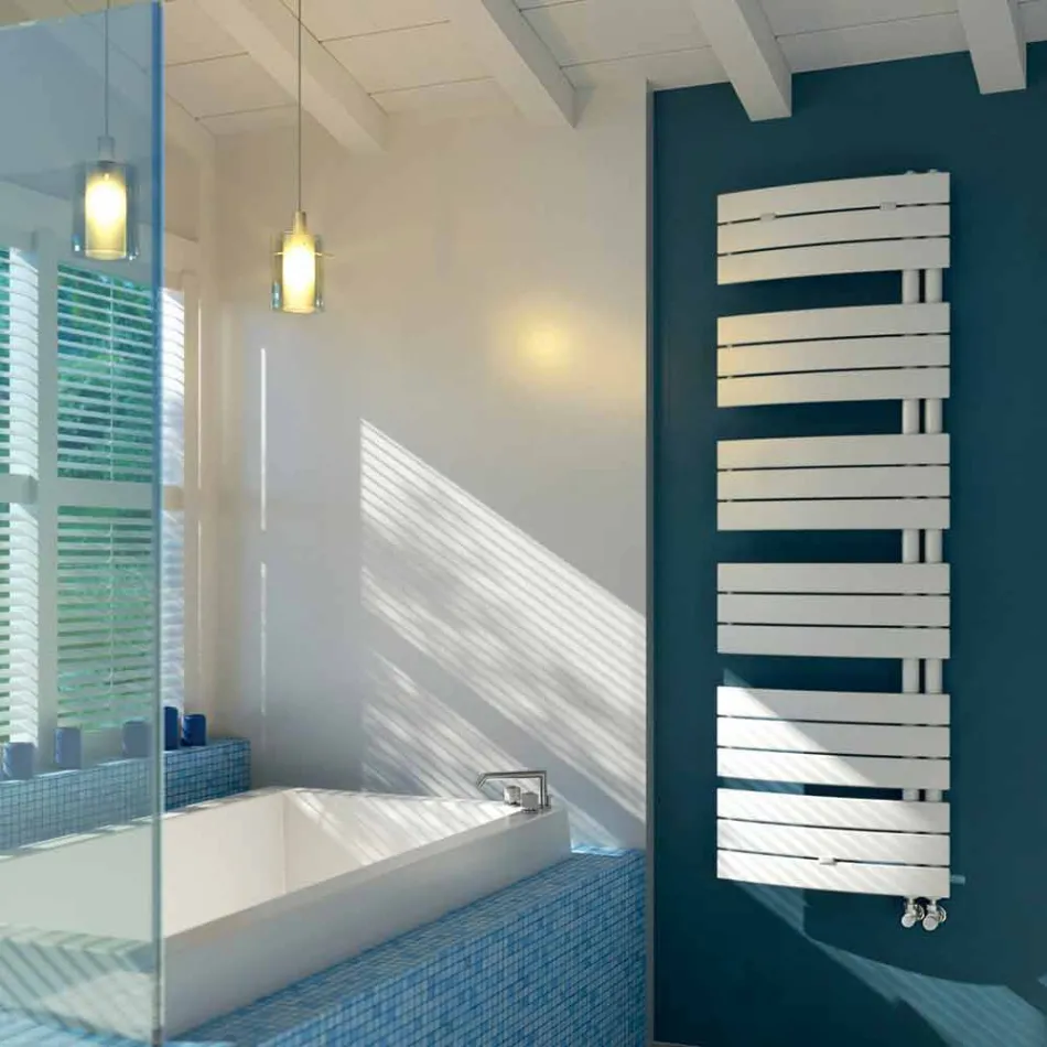 Peshqir elektrik i bardhë me dizajn të bardhë Sail Scirocco H Viadurini