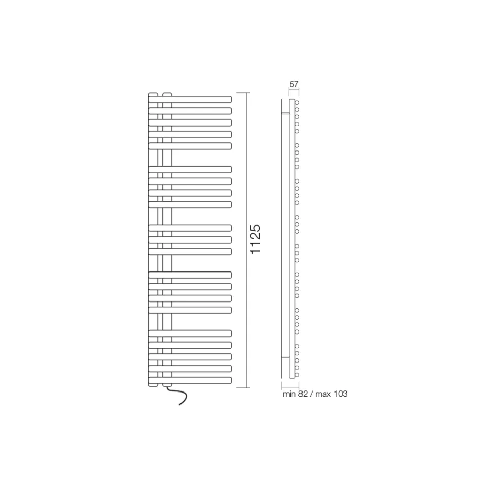 Ngrohëse elektrike për peshqirë në çelik karboni Prodhuar në Itali - Qershi Viadurini