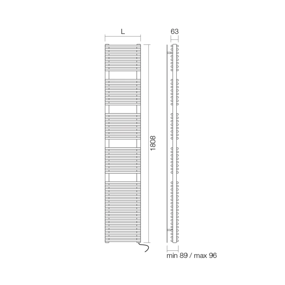 Ngrohëse elektrike për peshqirë në Finish prej alumini prej çeliku Prodhuar në Itali - Brioches Viadurini