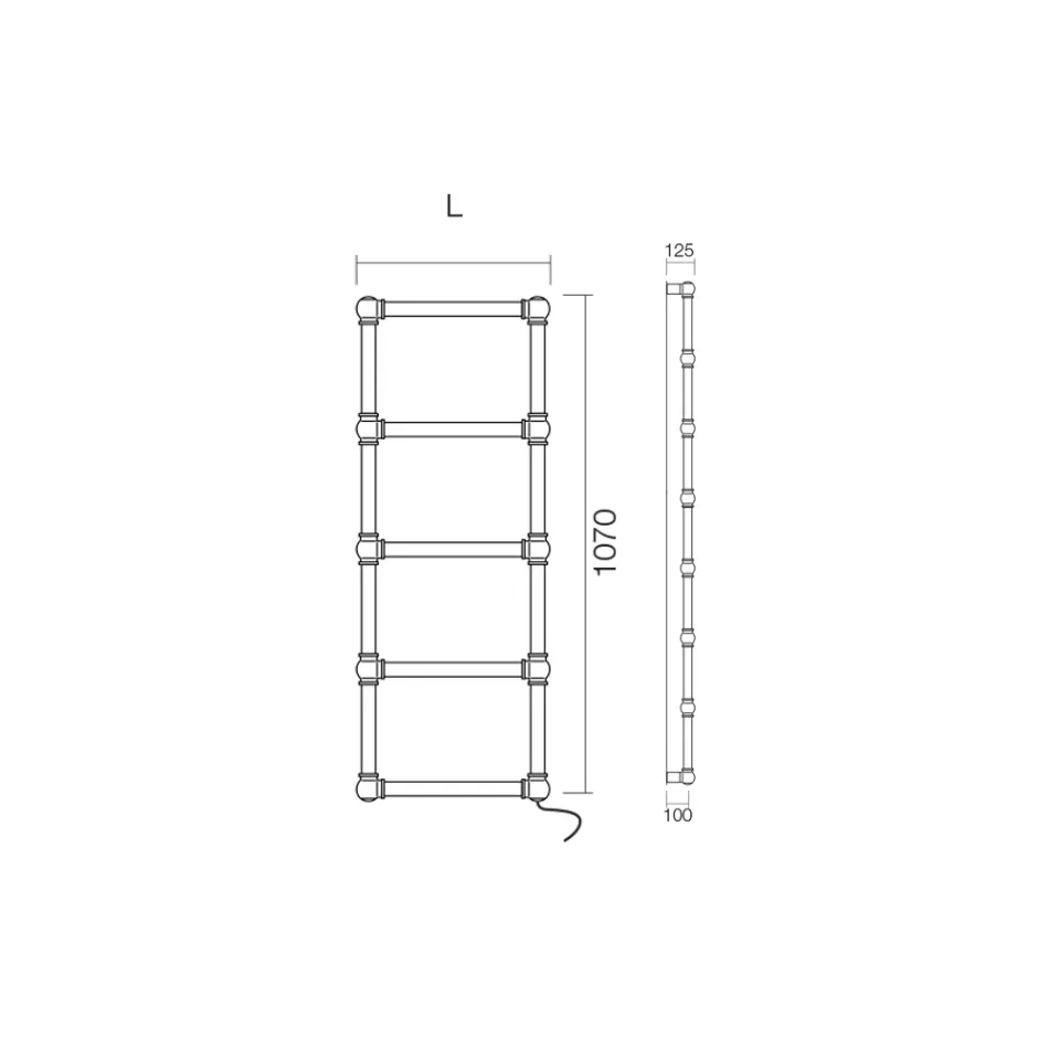 Ngrohëse elektrike për peshqirë në tunxh me sfera lidhëse Prodhuar në Itali - Ricotta Viadurini