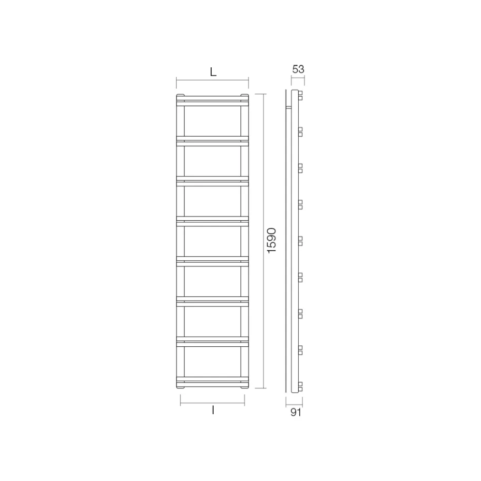 Ngrohëse hidraulike për peshqirë me kolektorë vertikalë Prodhuar në Itali - Xhenxhefil Viadurini