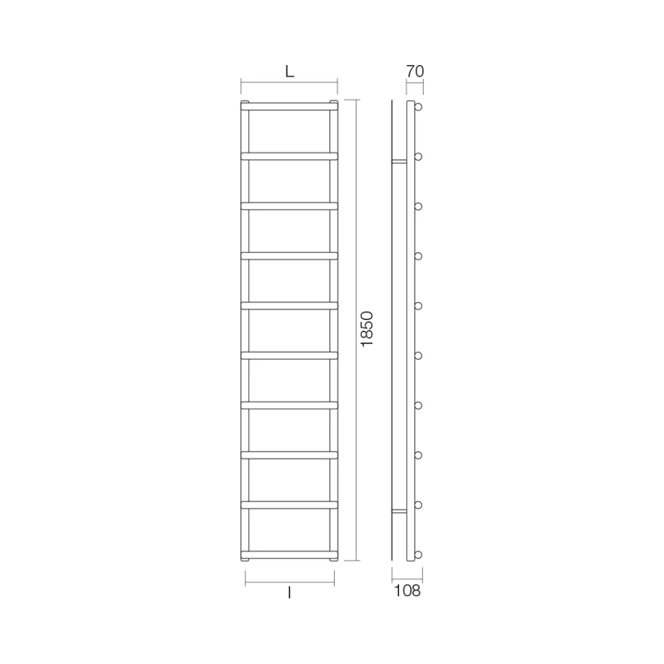 Ngrohëse peshqirësh hidraulike me elemente rrethore Prodhuar në Itali - Luleshtrydhe Viadurini