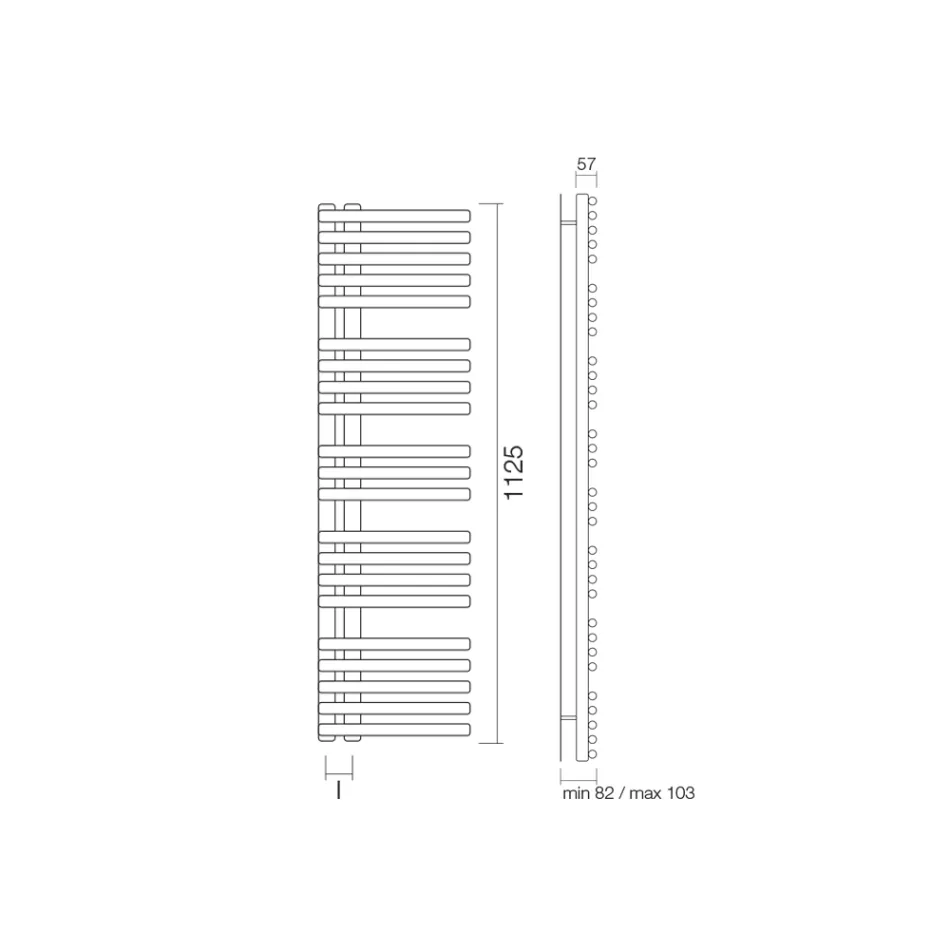 Ngrohëse peshqirësh hidraulike prej çeliku të karbonit Prodhuar në Itali - Qershi Viadurini