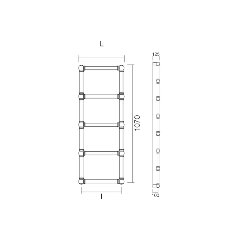 Ngrohëse hidraulike për peshqirë në tunxh me sfera lidhëse Prodhuar në Itali - Ricotta Viadurini