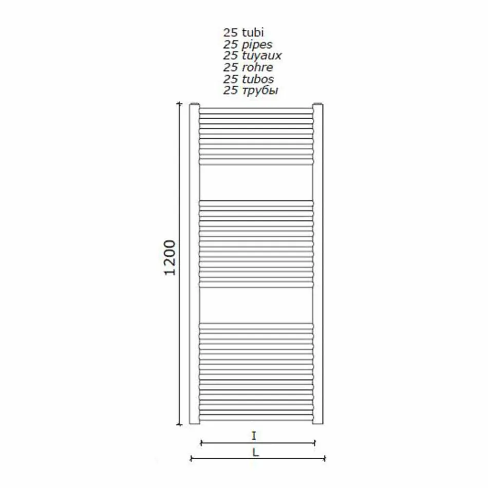 Ngrohës për montimin e murit në mur për ngrohje për banjë, 2 Madhësi 391 W - Italo Viadurini