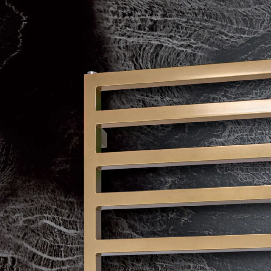 Ngrohëse peshqirësh të përzier me vija të thjeshta në çelik Prodhuar në Itali - Fëstëk Viadurini